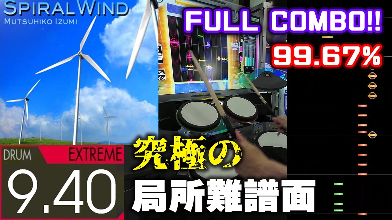 Spiral Wind (Extreme-Drum) 99.67% FULLCOMBO【GITADORA】 - YouTube