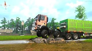 Truck vs Speed Bumps &amp; Broken Road | MudRunner