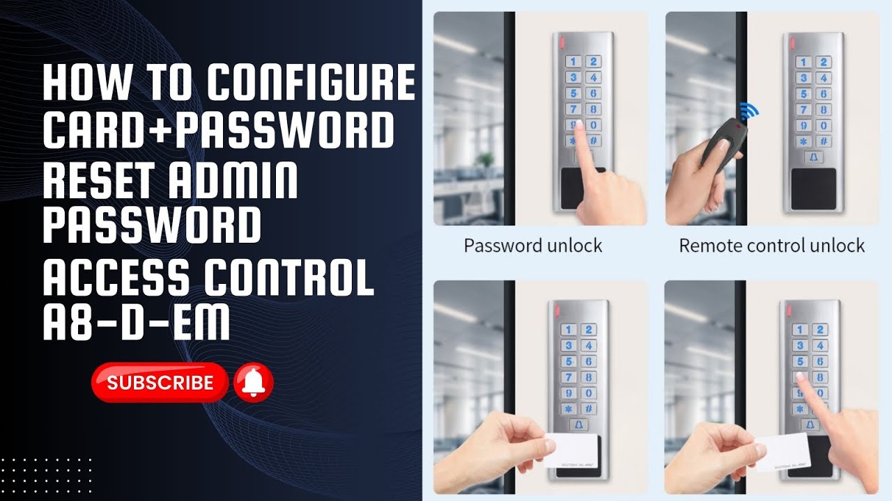 How to Add RFID Card + Password | A8 Access Control | For Outdoor Use ...