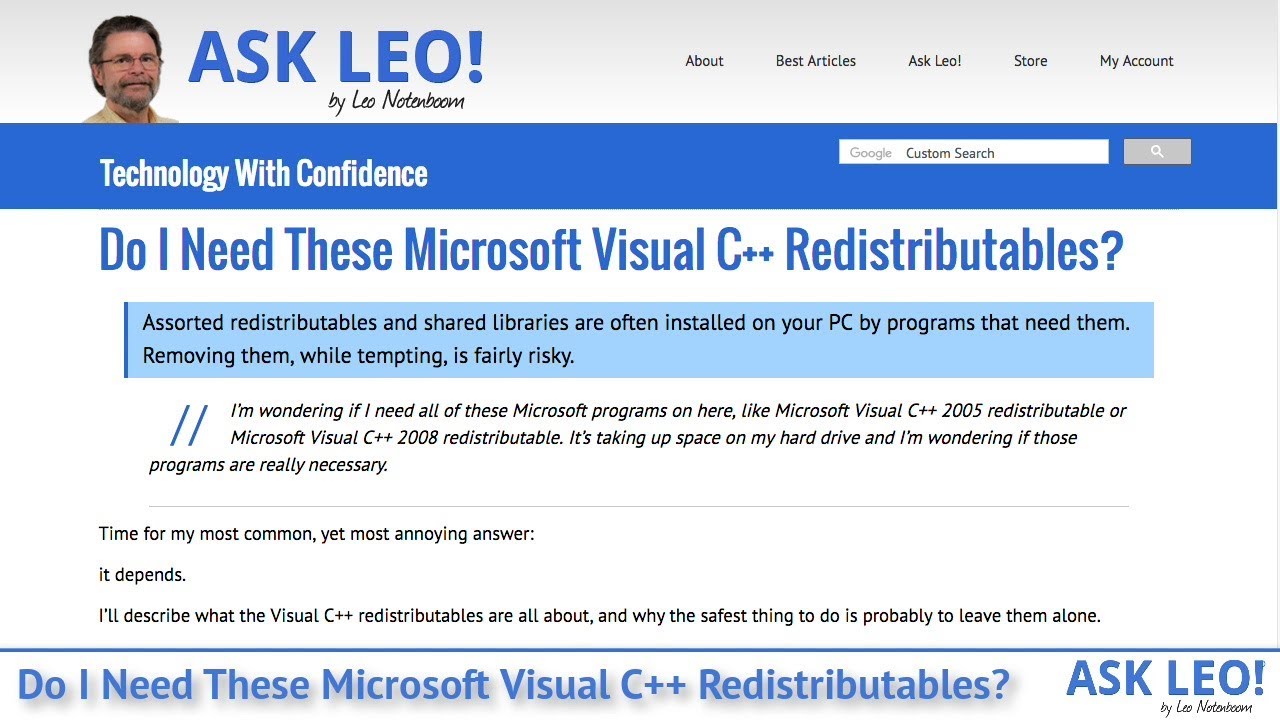 microsoft c++ redistributable multiple versions installed