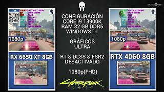 AMD RX 6650 XT 8GB VS NVIDIA RTX 4060 8GB Pruebas Con Intel En 4K