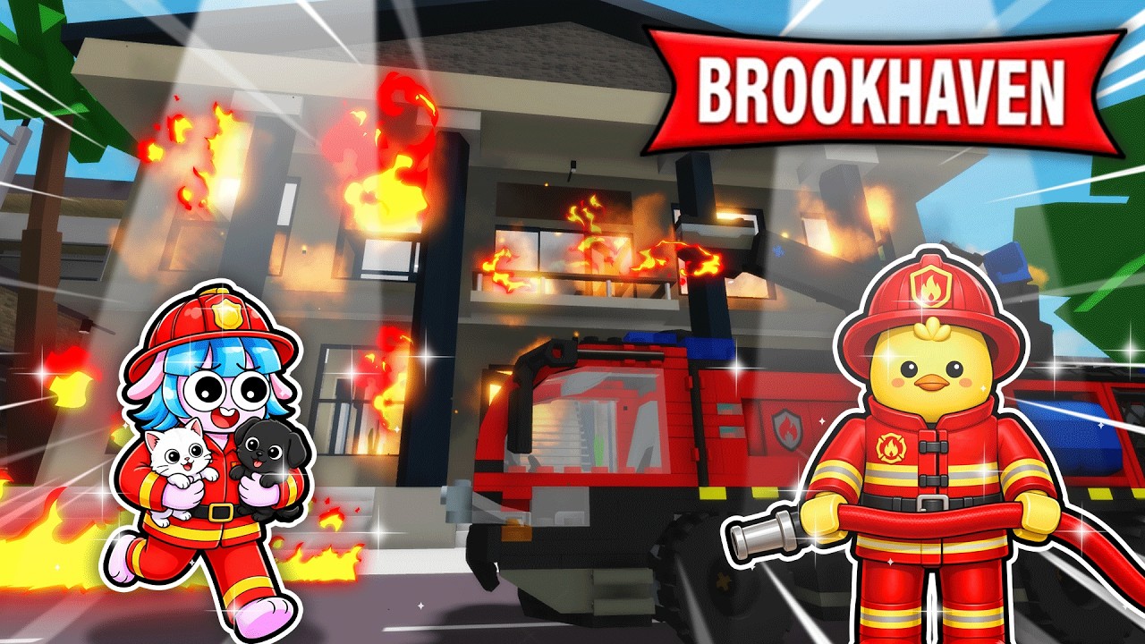 เมืองบรู๊คฮาเวนไฟไหม้ เลยต้องมาเป็นนักดับเพลิง! 🏡 Brookhaven RP
