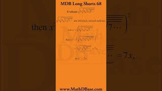 MDB Long Shorts 68 #shorts #algebra #pre-calculus #radicals #exponents #properties #education