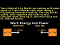 Two identical 5 kg blocks are moving with same speed of 2 m/s towards each other along a ...