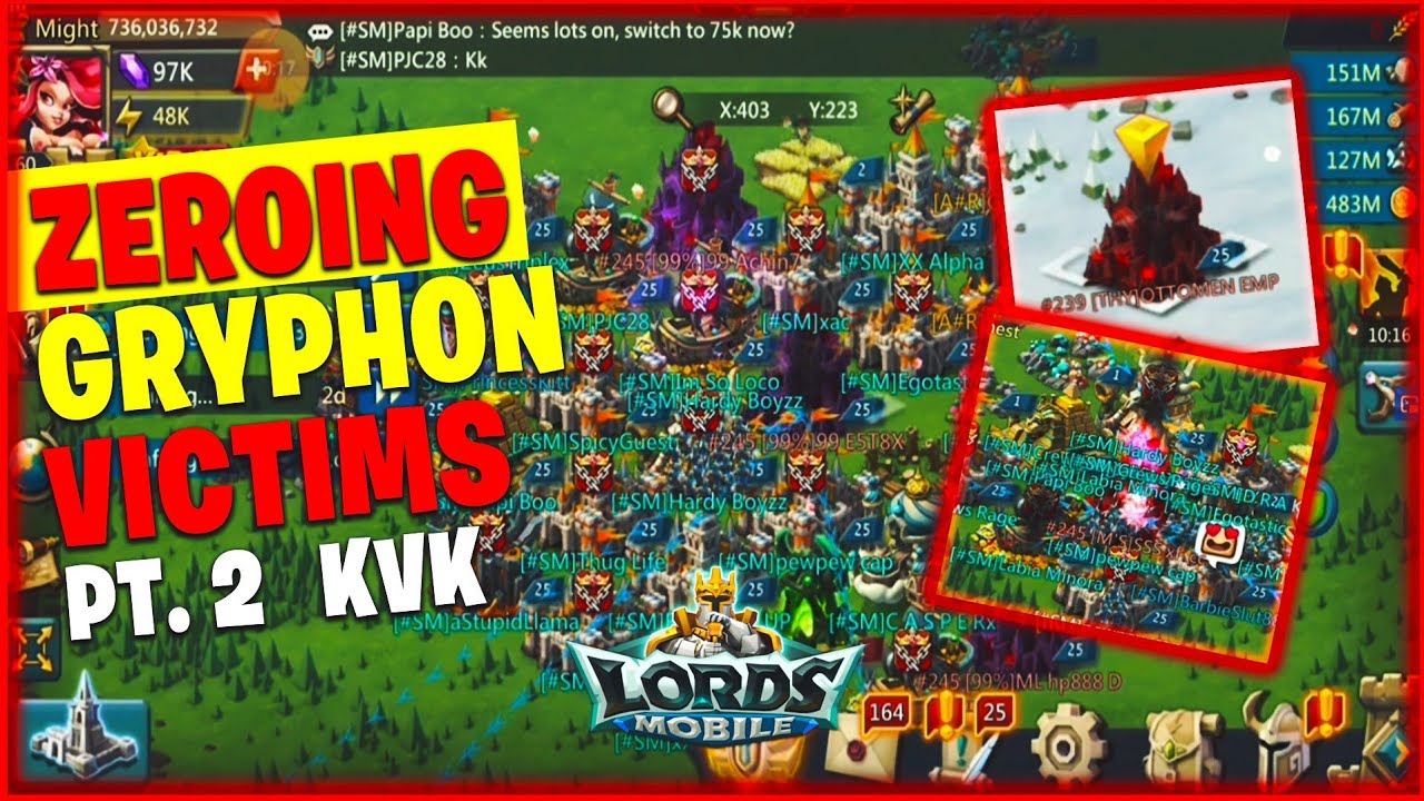 Lords Mobile ChaCha - KvK Part 2 | Zeroing Gryphon Trap Victims! - YouTube