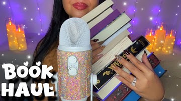 ASMR HUGE Book Haul💜📚 NEW releases🫶 tapping - tracing - gripping✨ book triggers