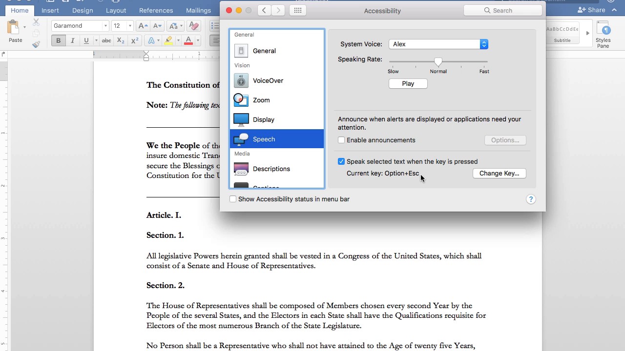 speech to text microsoft word mac shortcut