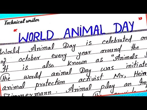 Essay on world animal Day || World animal welfare Day essay || World animal  Day 2021 - YouTube