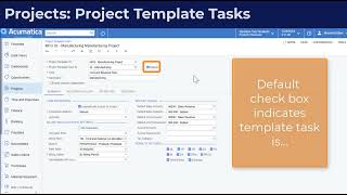 Acumatica Cloud ERP Tips 140: Project Template Tasks Profile