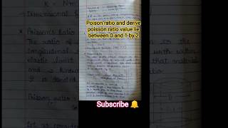 BSc physics,Poison ratio and derive a poison ratio value lie between 0 and 1/2 #bsc #physics #shorts