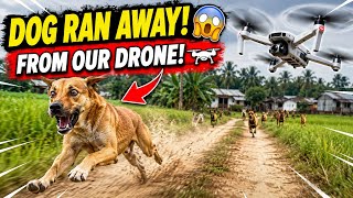Village Dog Runs Away From Our Drone! 😱🐶🚁 | Funniest Dog Reaction Ever! #funny #dog #prank