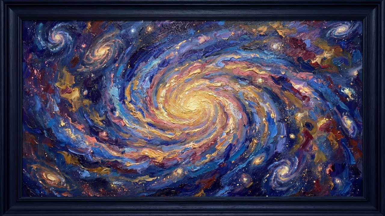 Spiral Galaxy — The Milky Way in Motion | Oil Painting | 4K TV Art | 8 Hours