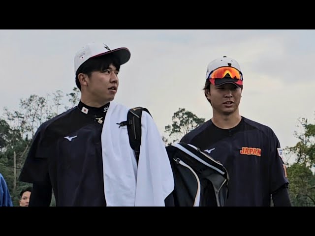 侍ジャパン高橋宏斗&才木浩キャッチボール(2024-1105) - YouTube
