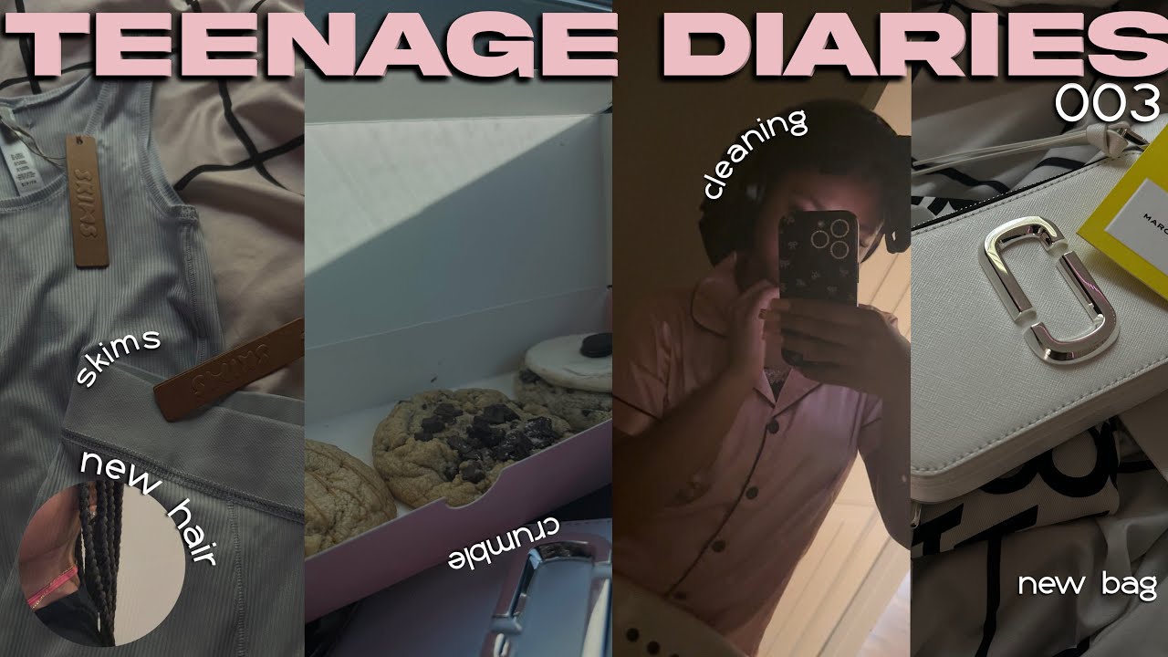TEENAGE DIARIES 003 ☆ skims, new hair, crumbl cookies, cleaning, new purse, grwm, etc ☆