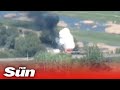 Fireball explosion as Ukrainian unit destroys Russian armour