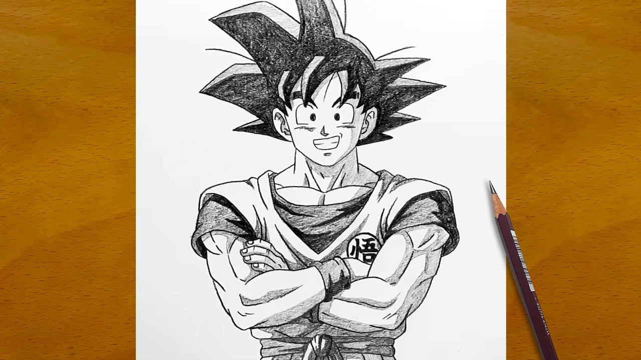Goku Drawing Tutorial | Base Form Step by Step | Anime Art