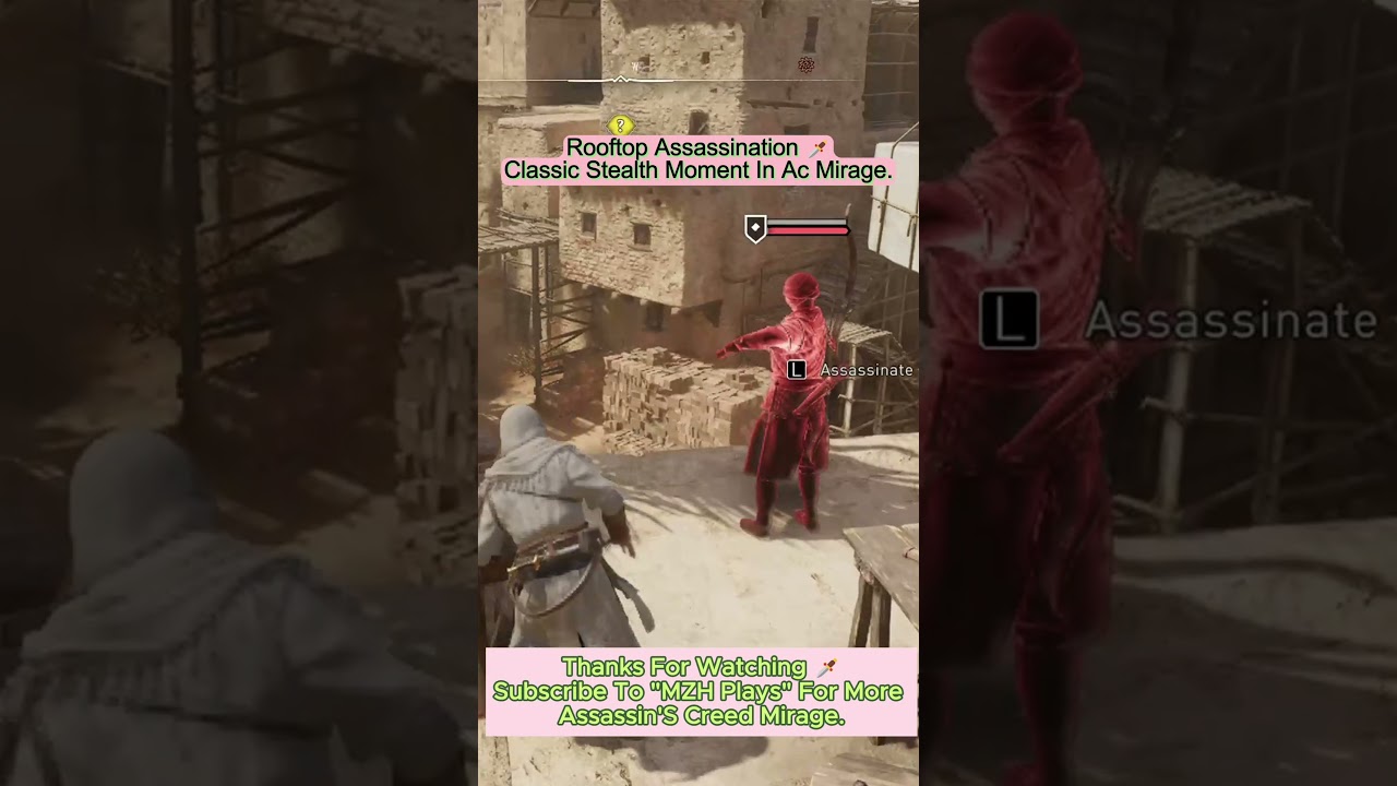 Rooftop Stealth Assassination by Basim 🗡️ | AC Mirage Short 