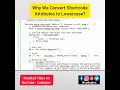 Why we convert shortcode attributes to Lowercase?