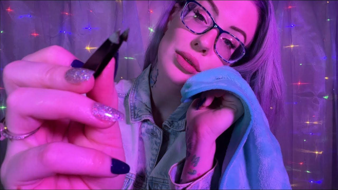 ASMR Tingly Bubble 🫧 Mask with Eyebrow Plucking for Pampering and SLEEP