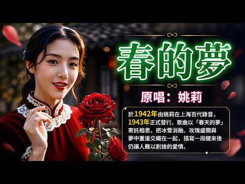 一場夢醒來，最難忘的還是你💔《春的夢》原唱:姚莉｜1943年老歌中的浪漫與相思，越聽越有味道#懷舊經典#經典老歌#華語經典｜#歌曲 #song #Cover #Mandopop