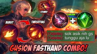 GUSION FASTHAND COMBO! LOCK ODETTE SAMPAI KENA MENTAL😭 | GUSION BEST BUILD & EMBLEM - MLBB