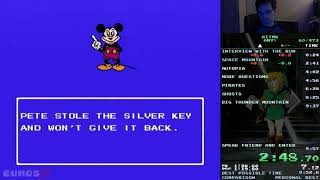 Adventures in the Magic Kingdom speedrun in 9:56.85