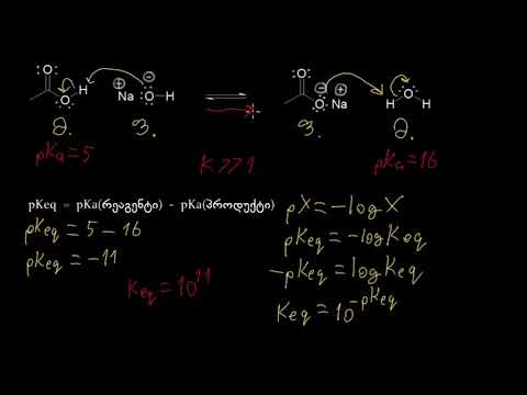 pKa ს მნიშვნელობების გამოყენება წონასწორობის მდგომარეობის განსასაზღვრად