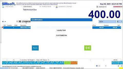 SIMSOFT POS SYSTEM - LOYALTY CARD PART3 - How to tag a sale to a customer