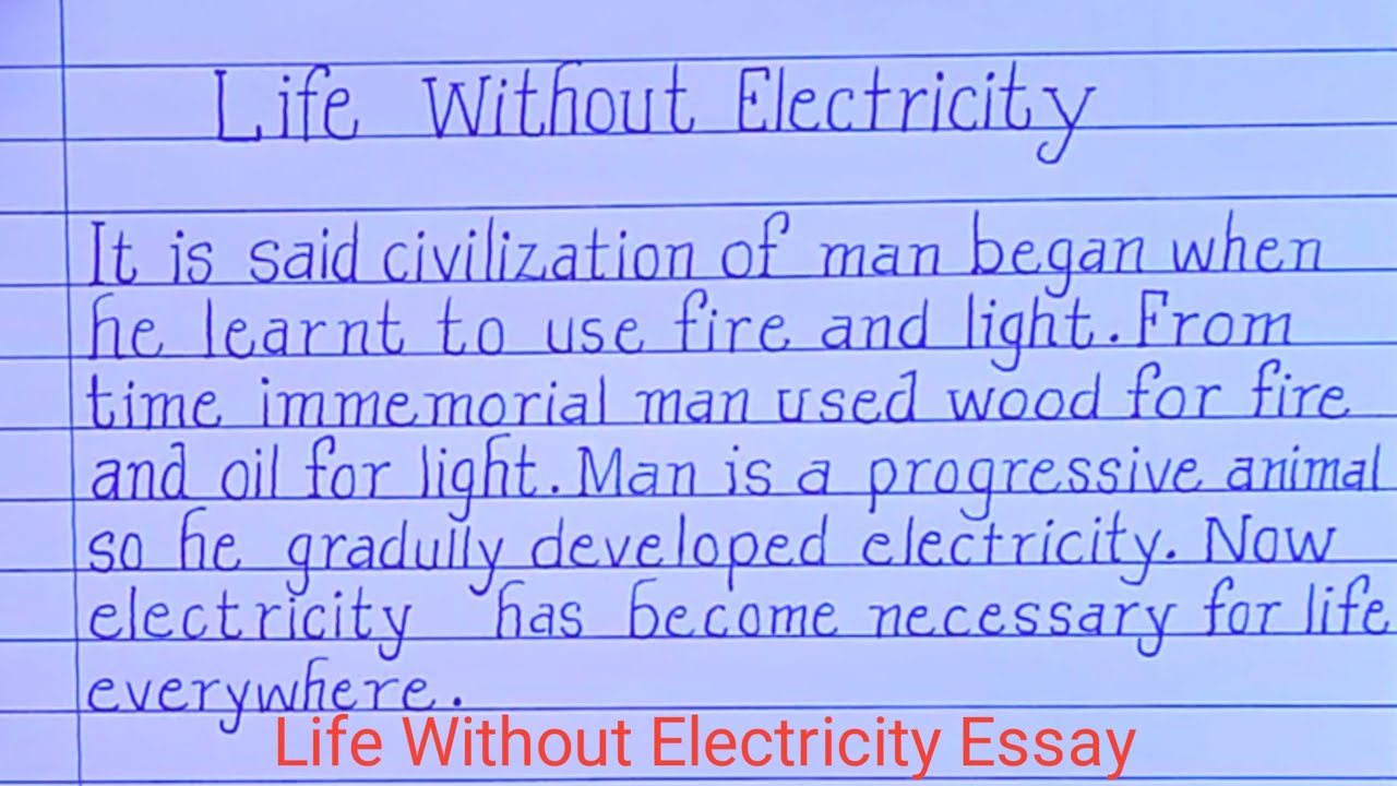 life without electricity essay for class 5