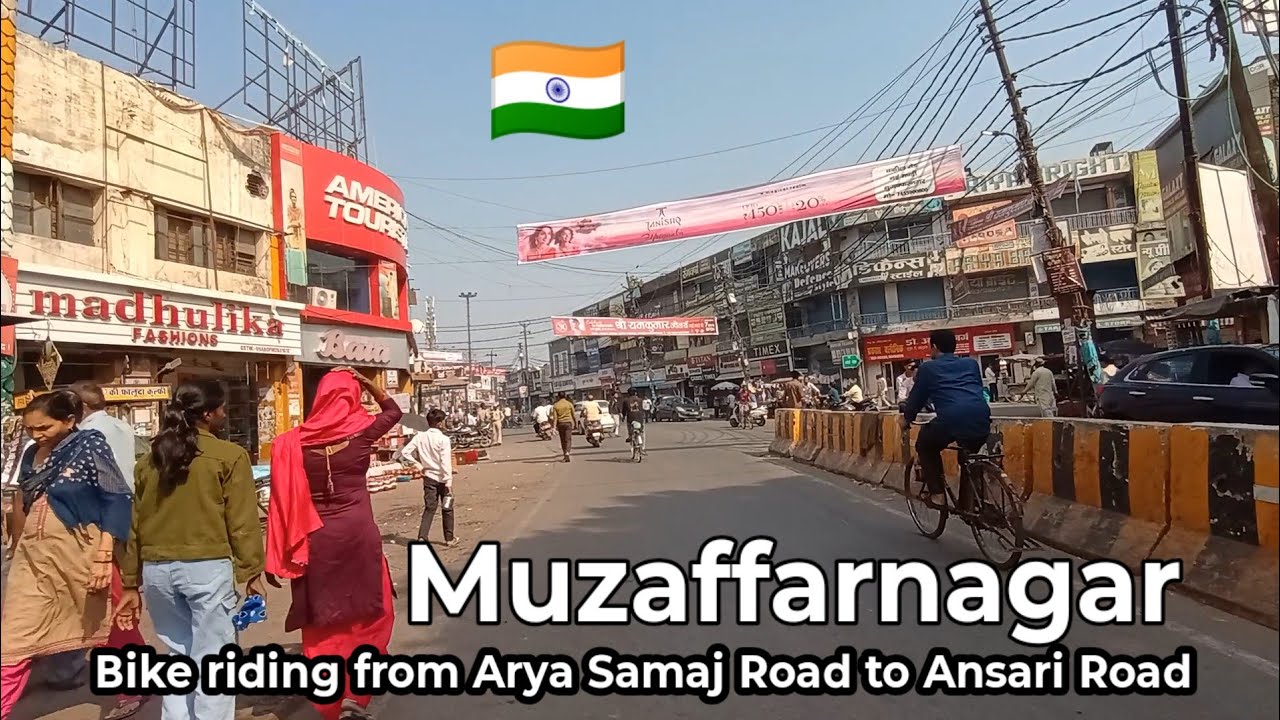 Muzaffarnagar 🇮🇳 DAV College Arya Samaj Road to Ansari Road Bike Riding , Indian's beautiful city 
