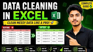 Data Cleaning in Excel | Clean Messy Data Like a Pro | Excel Data Cleaning Tutorial (Hindi)#data