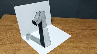 CARA MEMBUAT GAMBAR 3D ANGKA ( 1 ) | TUTORIAL GAMBAR 3D UNTUK PEMULA | Mans Art
