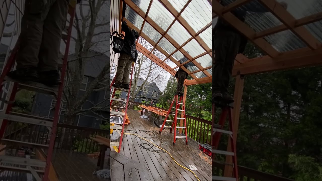 In The Dry Roof Done Construction Build Wood Patio Howto Backyard Deck