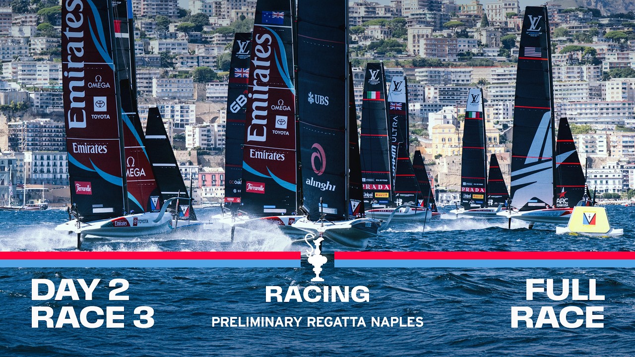 ⁣The Wind is UP! 👀 | RACE 3 IN FULL | Louis Vuitton 38th America’s Cup Preliminary Regatta Naples