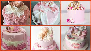 Baby Shower Cakes \/ Girls Cakes \/ Birthday Girl Cakes \/\/ Pink Cakes For Girls Ist Day