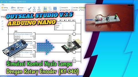 Arduino PLC _ Simulasi mengontrol nyala lampu dengan Rotary Encoder KY-040