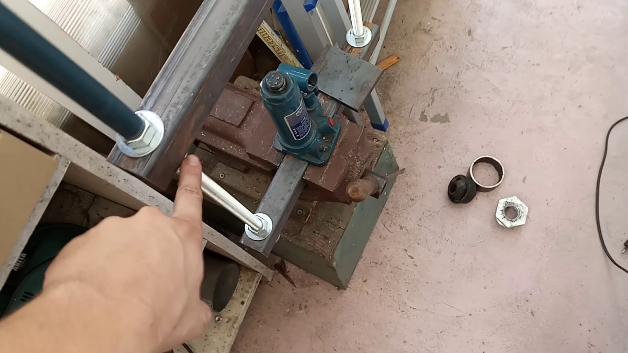 Pressed in bushings and ball joints remove at home - YouTube