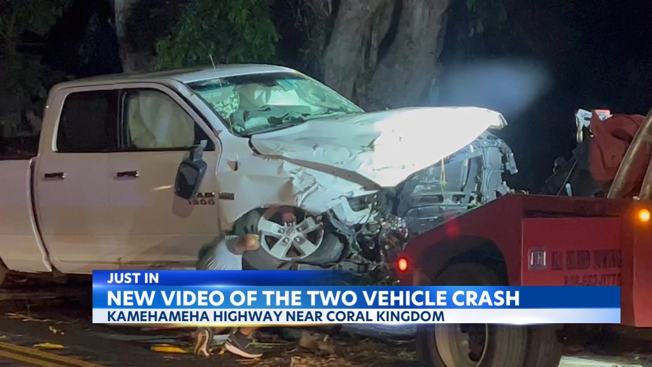 Head-on collision on Kamehameha Highway leaves 5 hospitalized - YouTube
