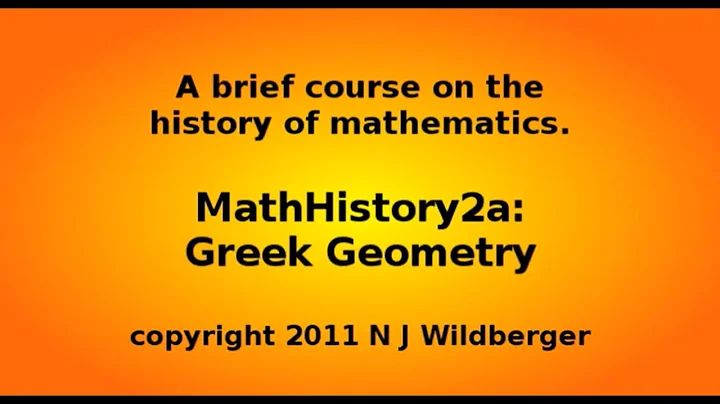 Greek geometry (a) | Math History | NJ Wildberger