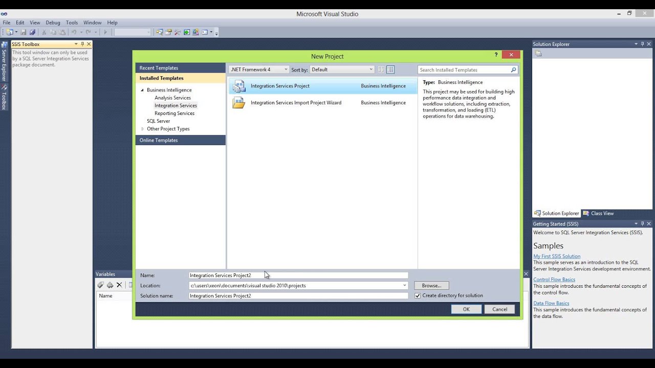 How to create a simple SSIS project - YouTube