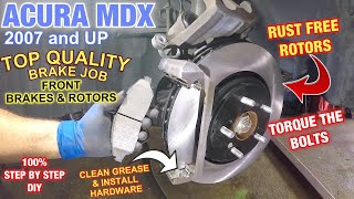 How to replace front Brakes and Rotors on ACURA MDX TOP QUALITY Brake JOB with torque specs (DIY)