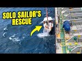 Solo Sailor's Rescue by Oil Tanker in Indian Ocean |  Sailing Aquarius Around The World | Sailboat