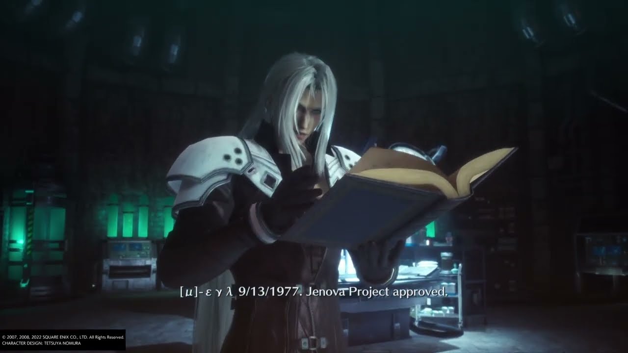 Sephiroth discovers Jenova project, researches it restlessly before burning the Nibelheim