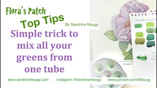 Amazing simple trick to mix all your greens from one tube green - By Sandrine Maugy