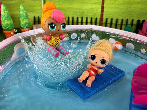LOL SURPRISE DOLLS Swimming Drama At Tammy's Pool Party!