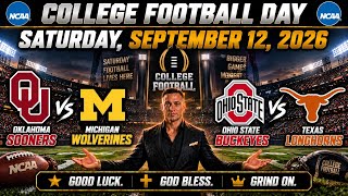 🔥 3 Free Sports Betting Picks NCAAF Saturday 9-12-2026 Oklahoma vs Michigan l OSU vs Texas