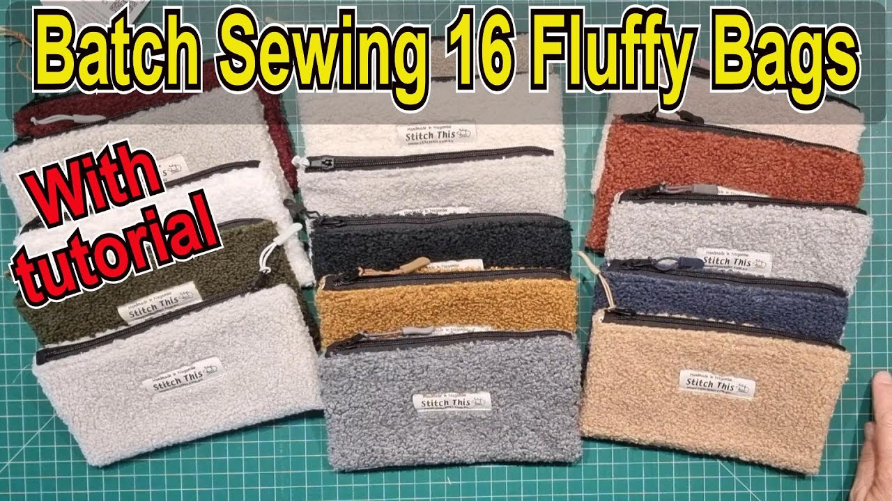 Партия 16 пушистых сумок. Шьем на продажу с полным анализом затрат. Мастер-класс по пошиву мягких...