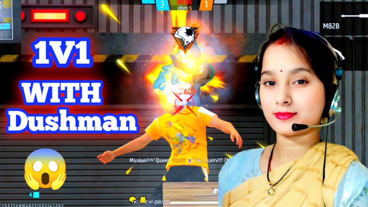 Read Headshot 😱 1V1 GARENA FREE FIRE 🔥 MUSKAN QUEEN GAMING FUNNY 🤣 GAMEPLAY VIDEO @PNROSE 
