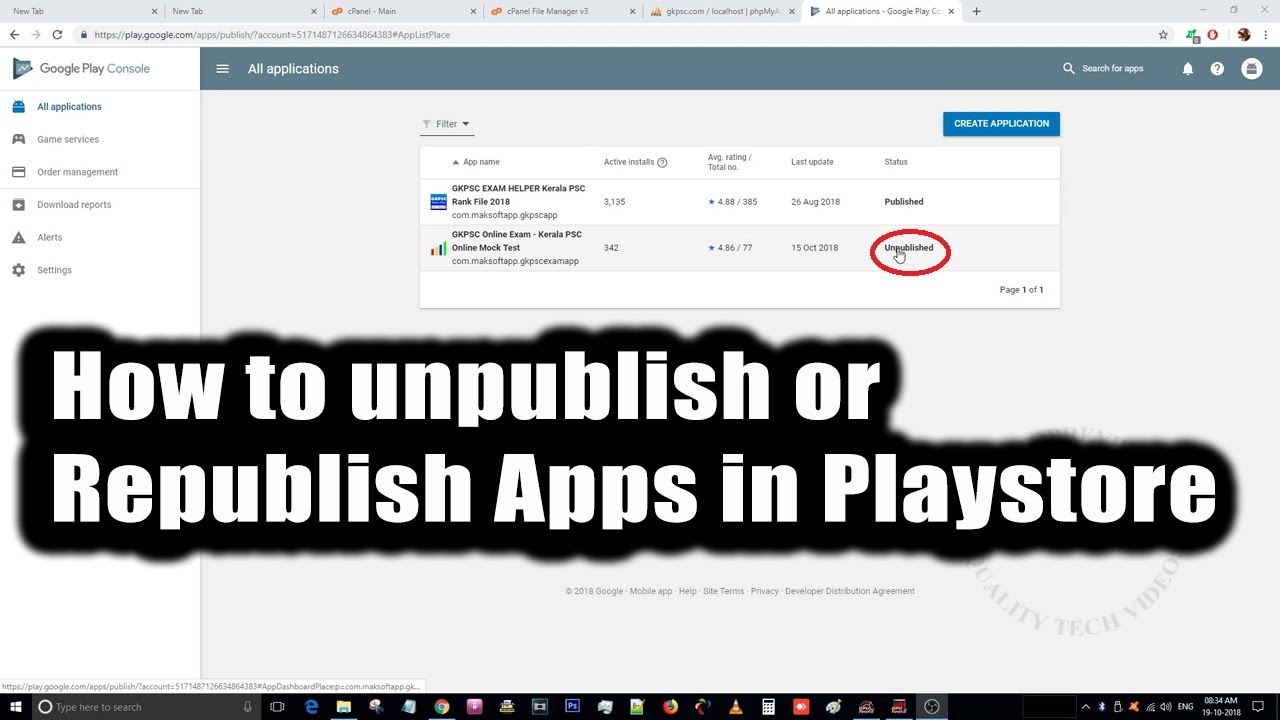 How to Unpublish or Republish Application from Play Store / Google Play ...