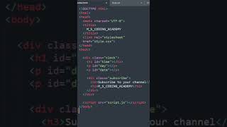 Digital Clock with Day &amp; Date using JavaScript ⏰🔥 #digitalclock #javascriptproject #htmlcssjs